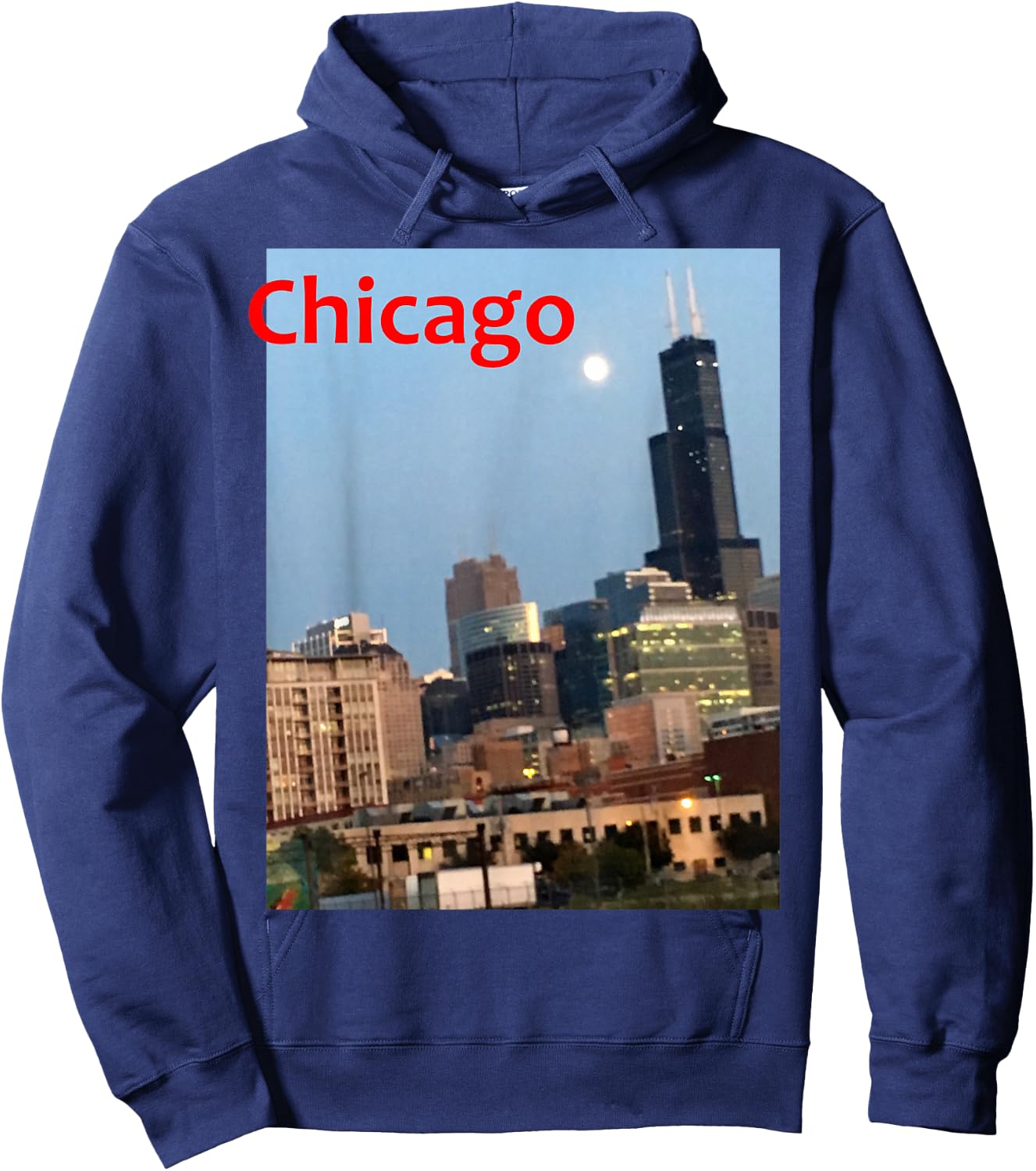 Chicago Photo Willis Tower Hoodie - Hoodie | Navy