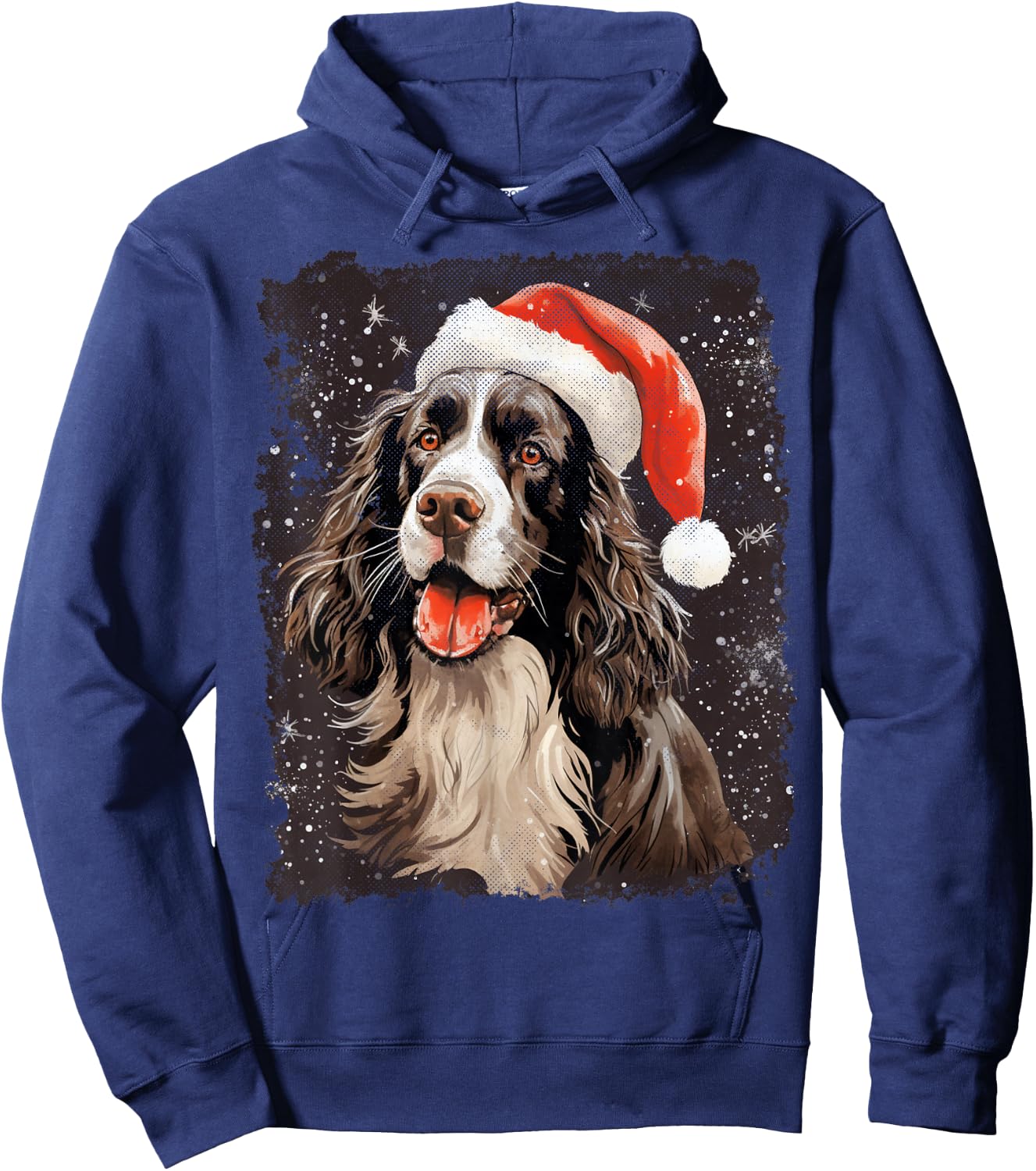 English Springer Spaniel Christmas Dog Hoodie - Hoodie | Navy