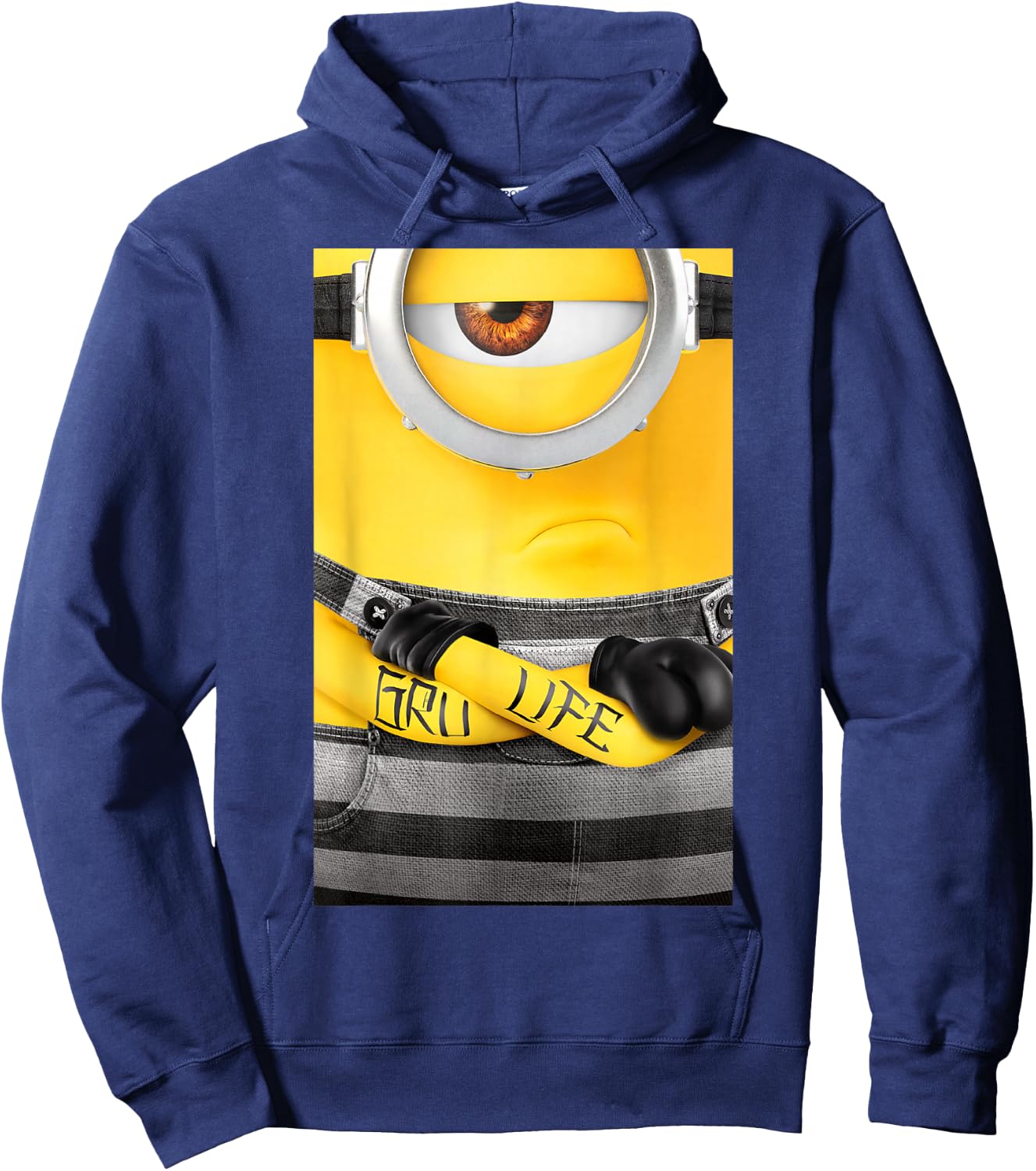 Despicable Me Minions Gru Life Tattoo Graphic Hoodie - Hoodie | Navy