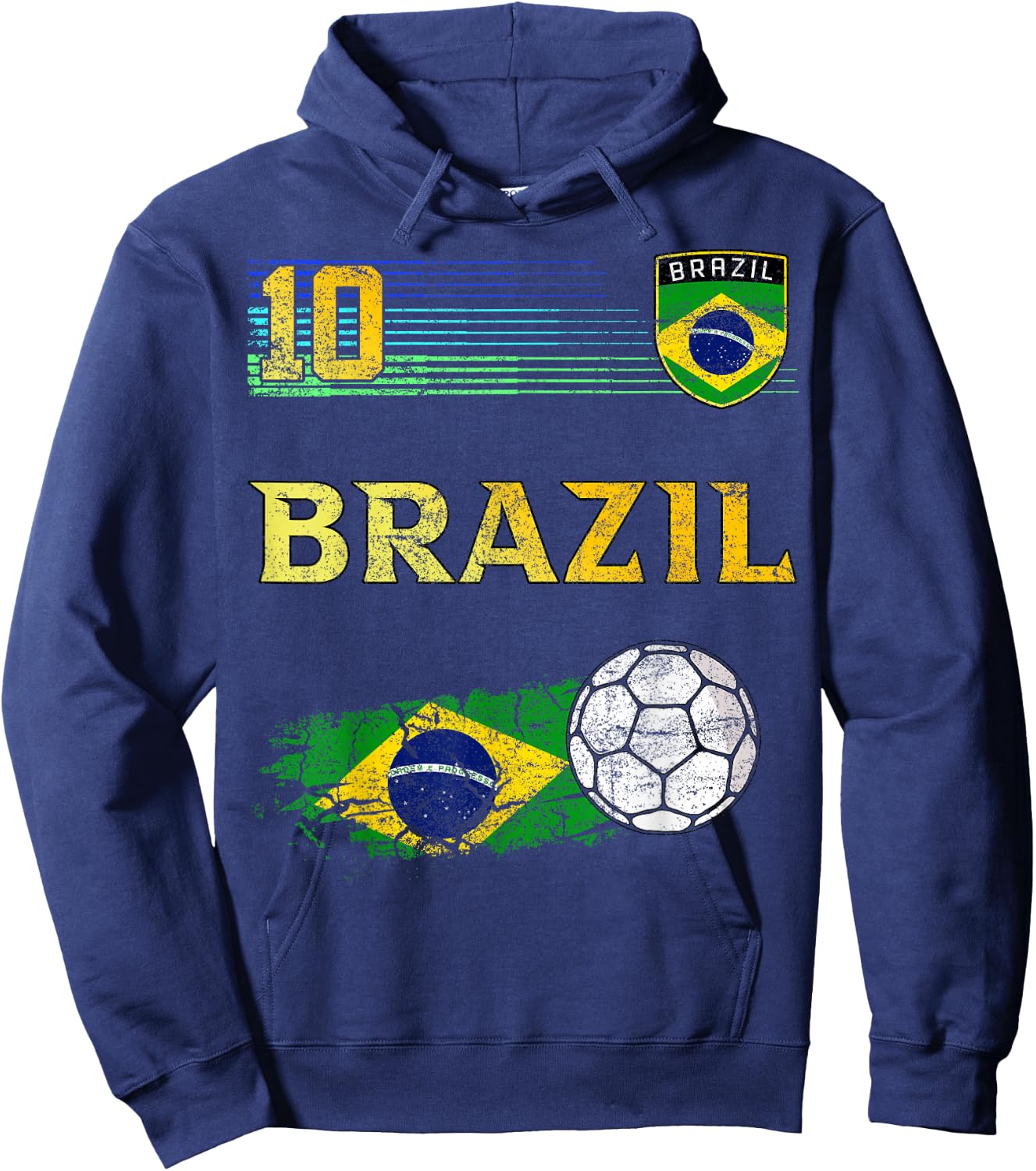 Brazil Flag Brazilian Pride Lovers Hoodie - Hoodie | Navy