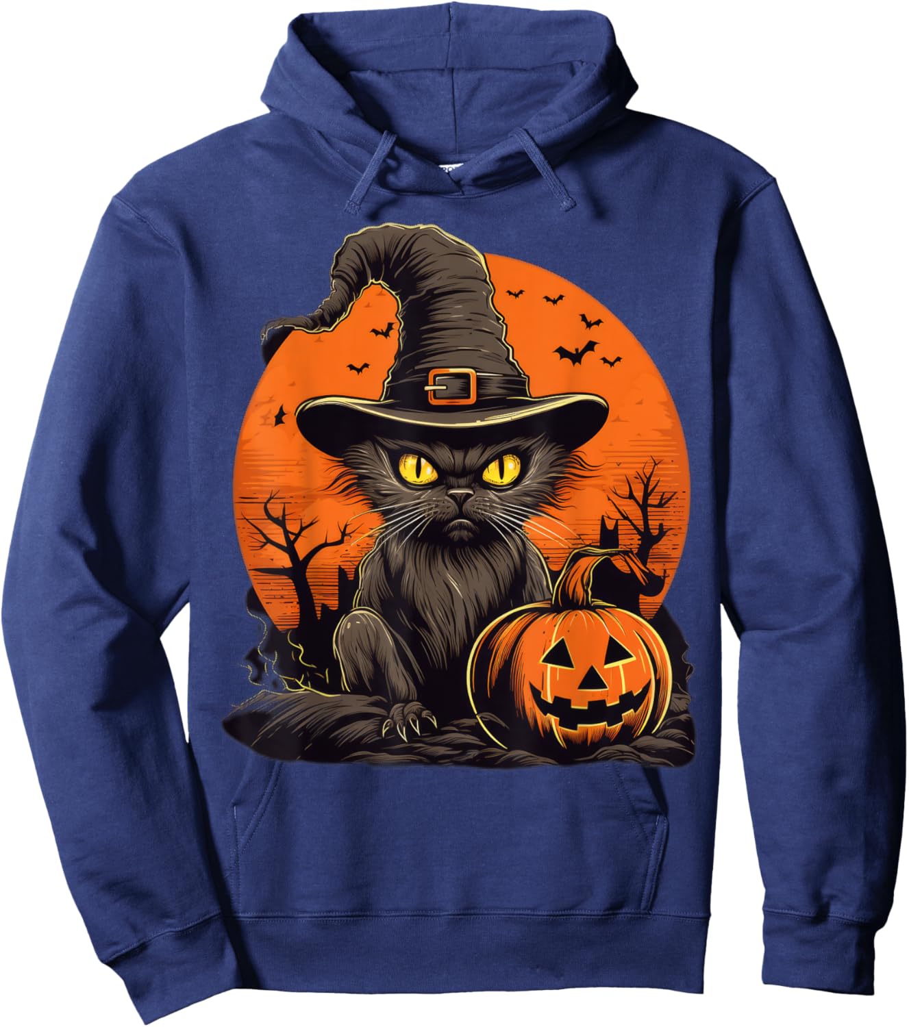 Funny Minimalist Cat | Men Women (XS - 6XL+) Hoodie - Hoodie | Navy