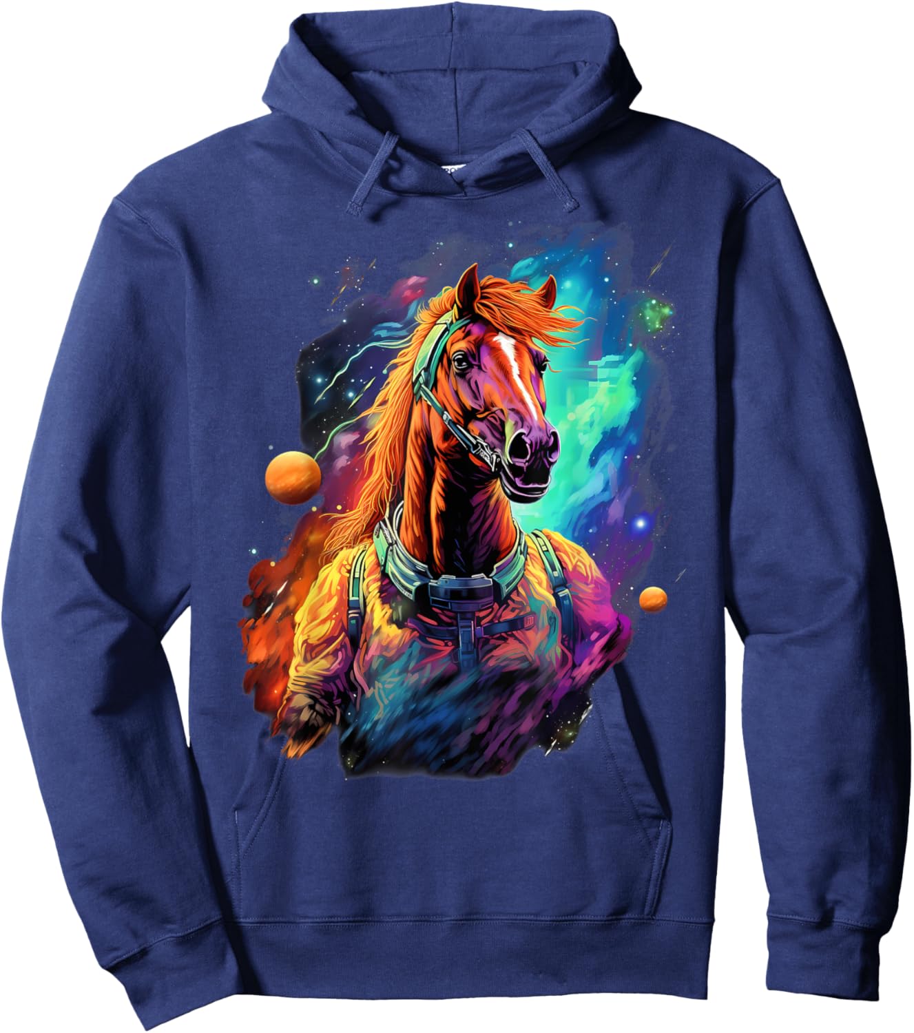 Space Aesthetic Horse Astronaut Hoodie - Hoodie | Navy