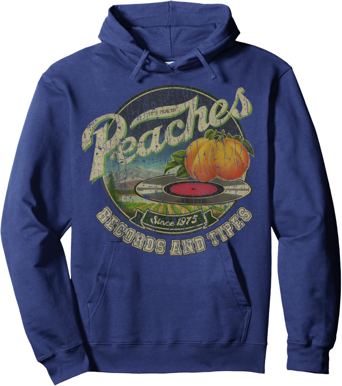 RETRO STYLE Peaches Records 70S Tapes Hoodie - Hoodie | Navy