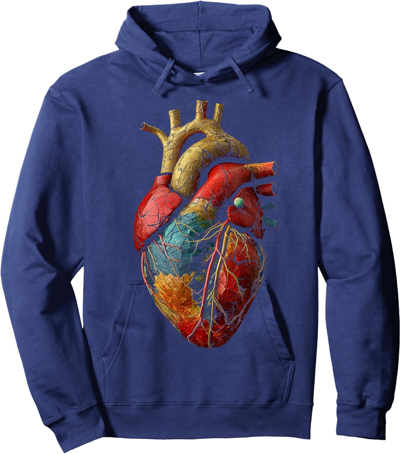 Heart Anatomical Graphic Artwork Heart Hoodie - Hoodie | Navy
