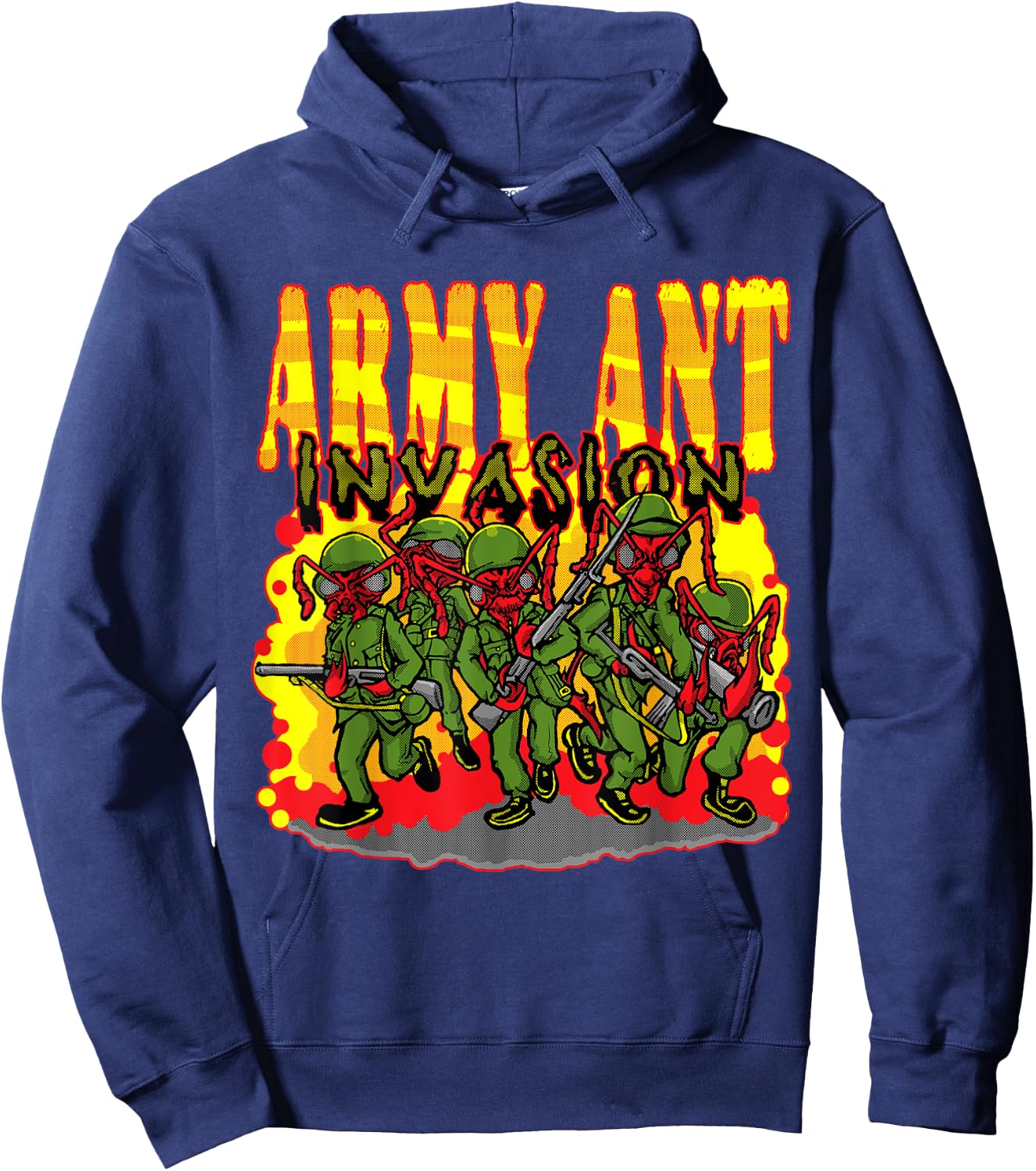 Army Ant Invasion a Horror Sci-Fi and Comic Fan Hoodie - Hoodie | Navy