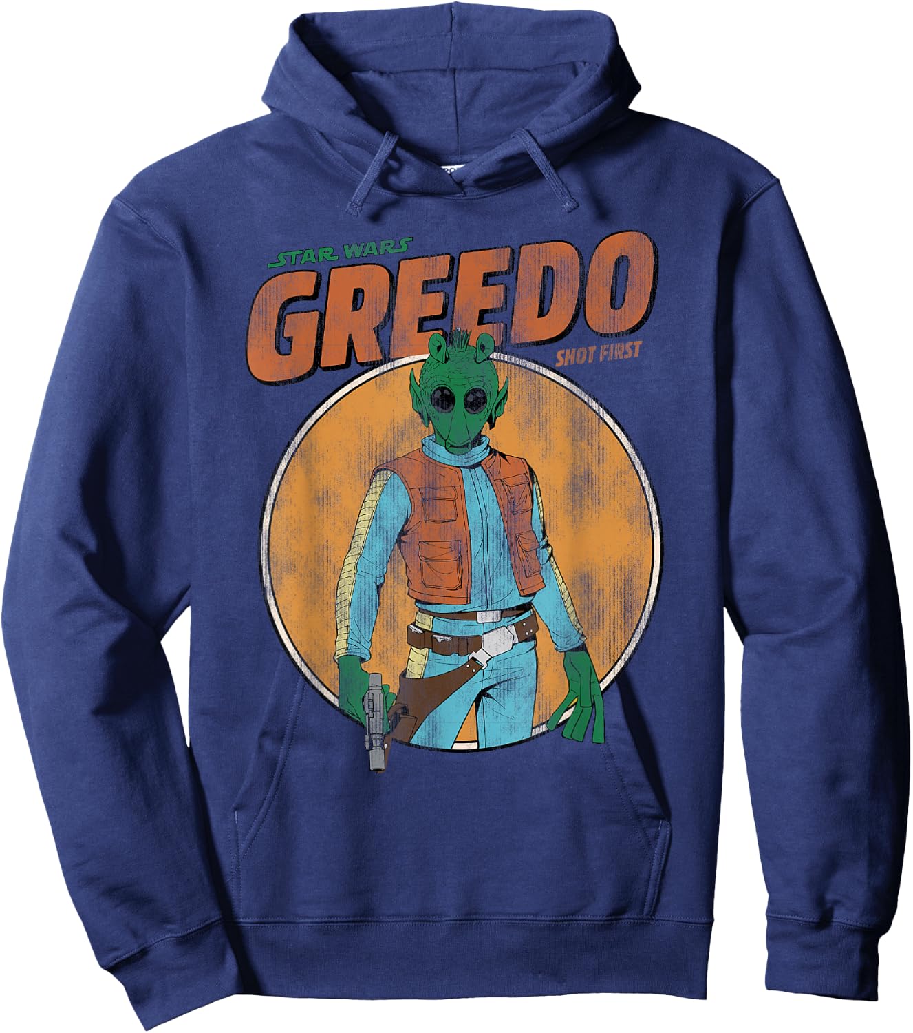 Star Wars Greedo Shot First Retro Hoodie - Hoodie | Navy