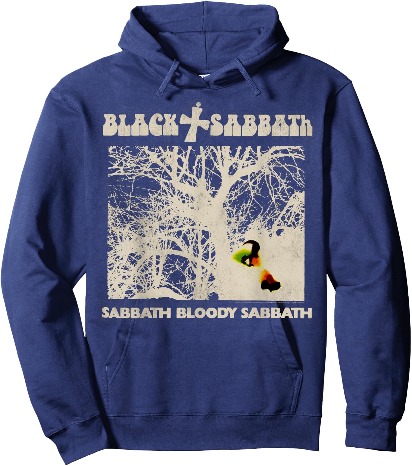 Black Sabbath Official Vintage Negative Hoodie - Hoodie | Navy