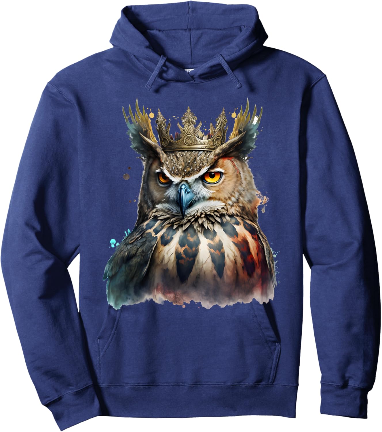 Funny king animal men owl Hoodie - Hoodie | Navy