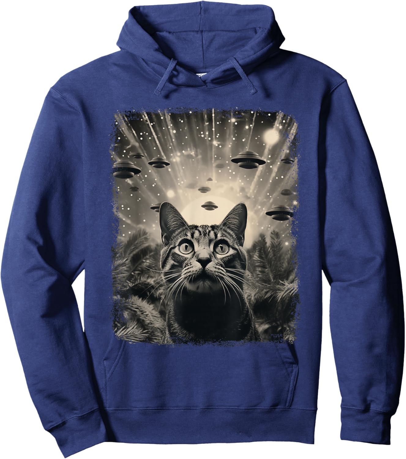 Alien UFO Selfie Katze Hoodie - Hoodie | Navy