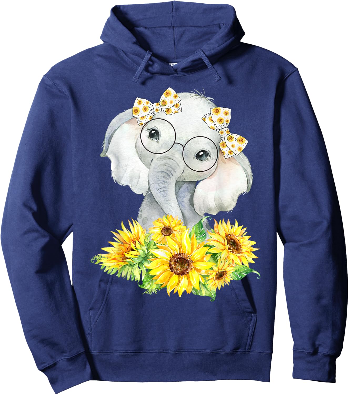 Elephant Sunflower Gifts for Girls Boys Hoodie - Hoodie | Navy