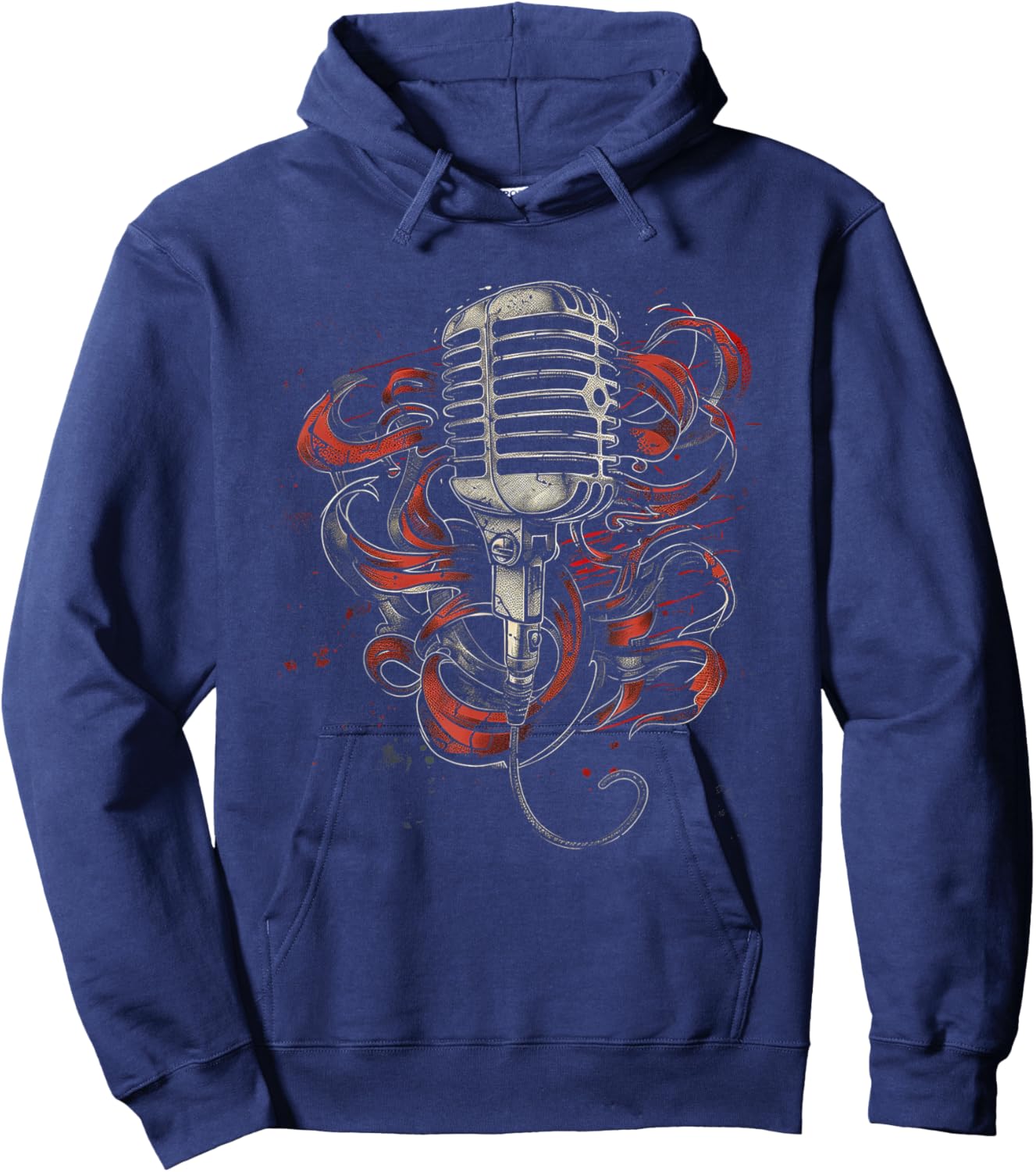 Vintage Microphone Hoodie - Hoodie | Navy