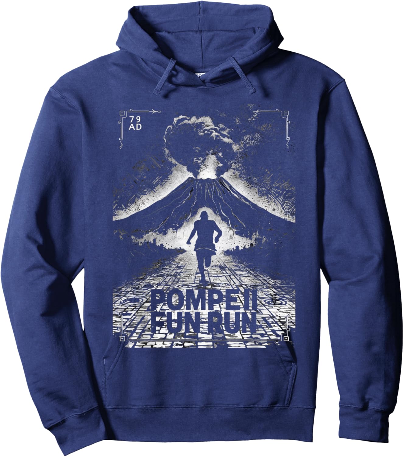 Pompeii 79 AD Fun Run Volcano Lover's Hoodie - Hoodie | Navy