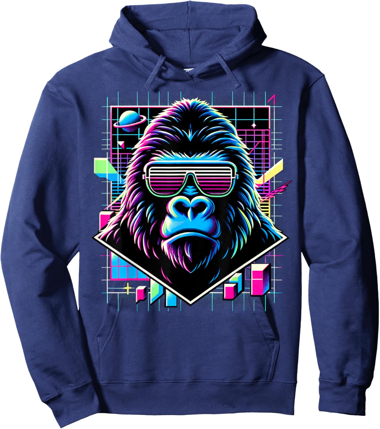 and Kids Vintage Retro Gorilla Lover Hoodie - Hoodie | Navy