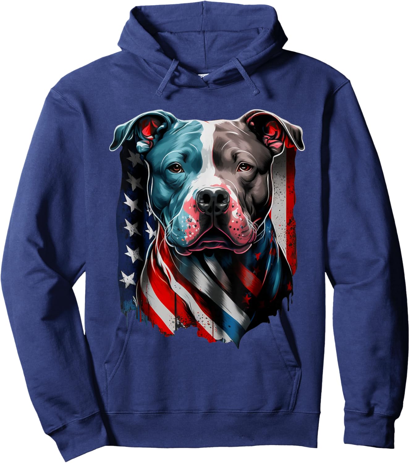 American Pitbull Terrier USA Flag Patriotic Dog Hoodie - Hoodie | Navy
