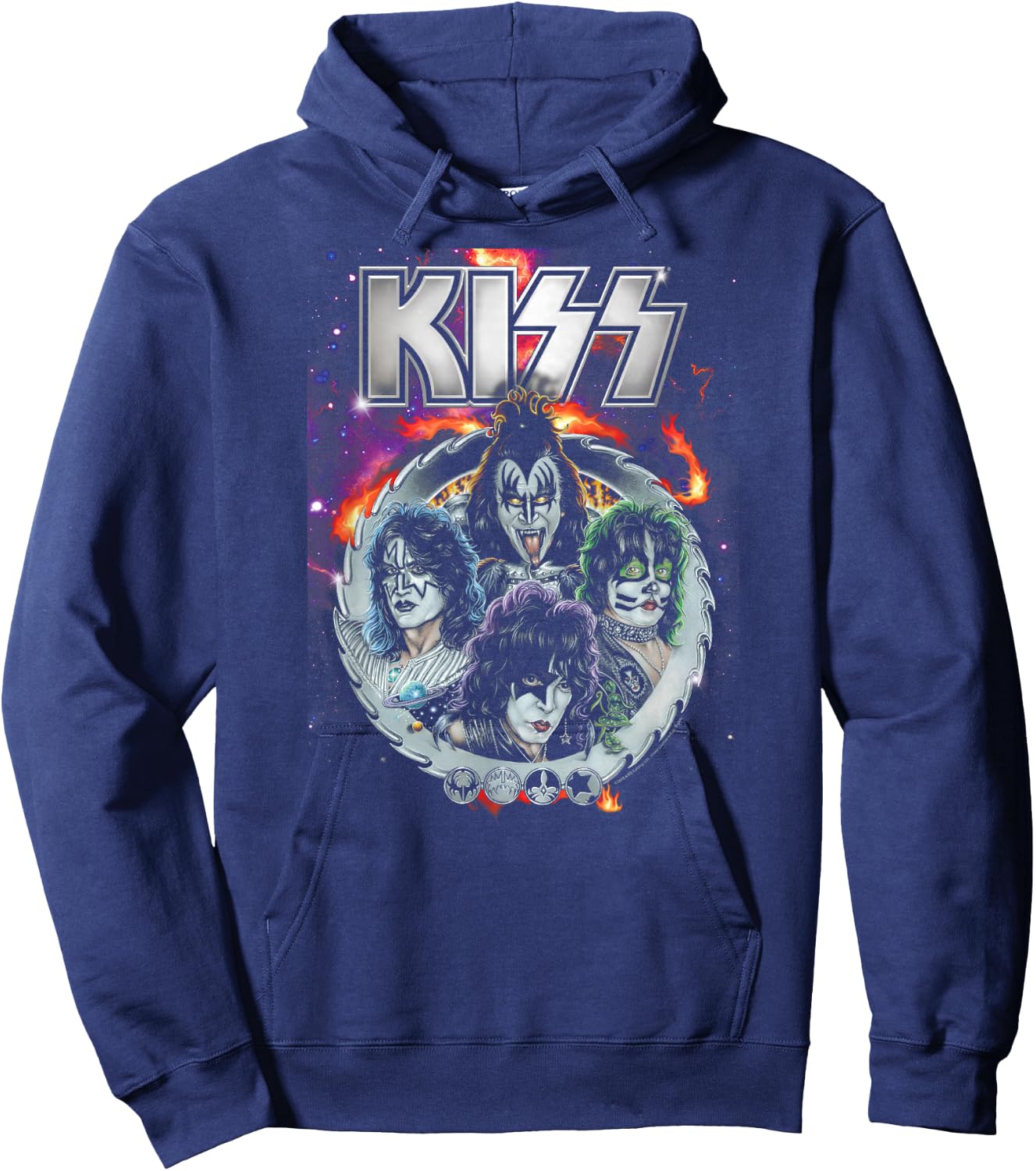 KISS - Galactic Portrait Hoodie - Hoodie | Navy