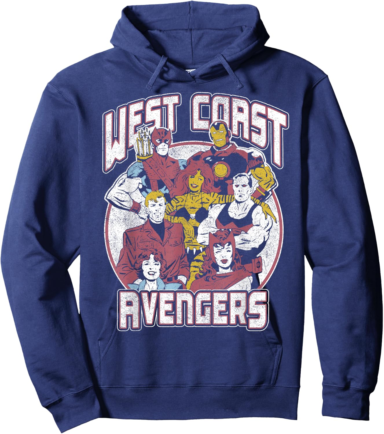 Marvel West Coast Avengers Distressed Poster Hoodie - Hoodie | Navy