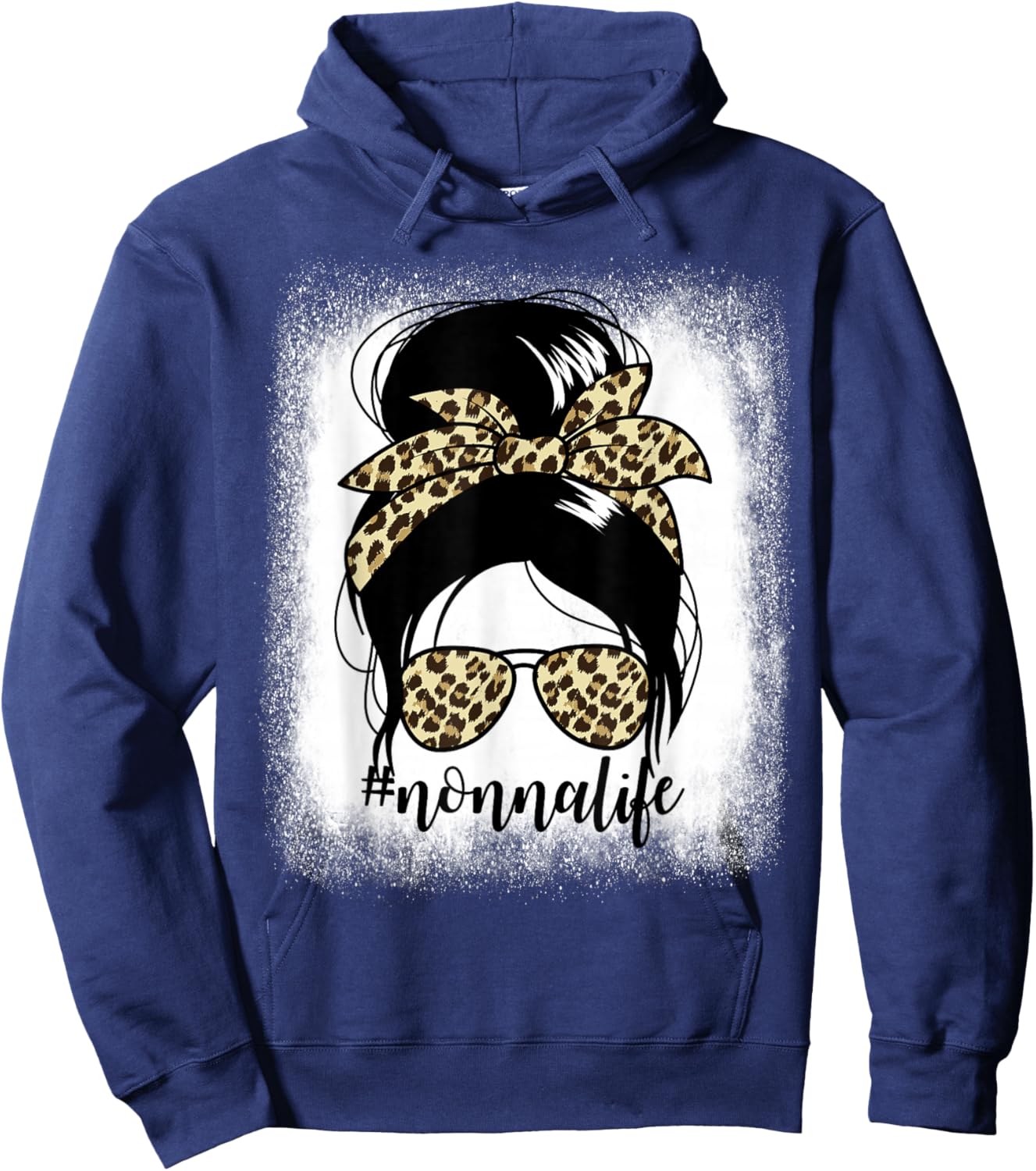 Nonnalife Messy Bun Mother's Day Grandma Nonna Hoodie - Hoodie | Navy