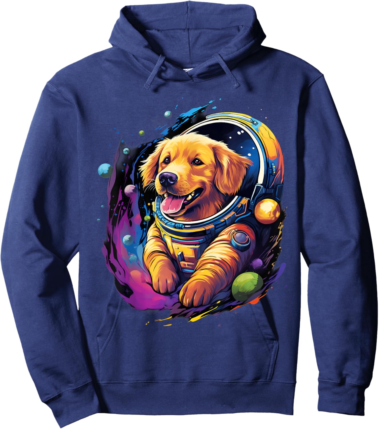Space Golden Retriever Dog Astronaut Hoodie - Hoodie | Navy
