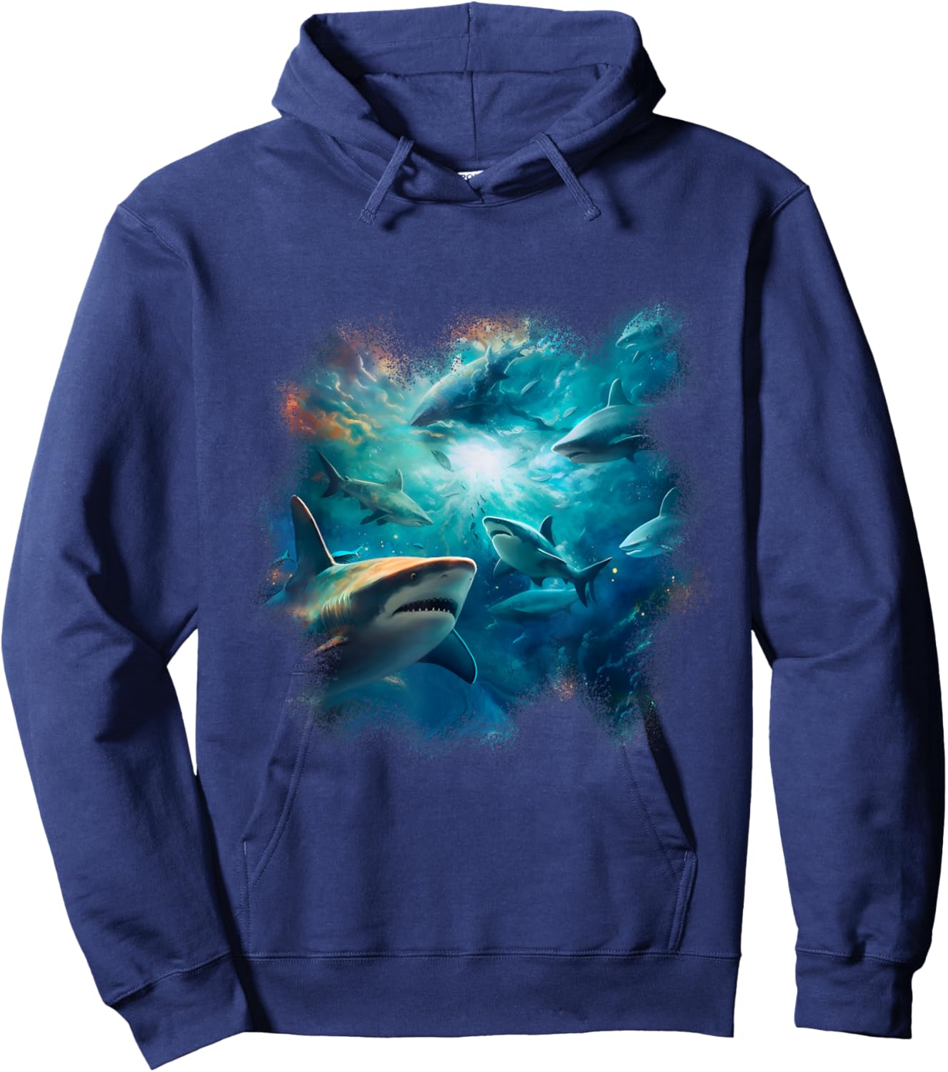 Swimming Sharks Ocean Underwater Life Hoodie - Hoodie | Navy