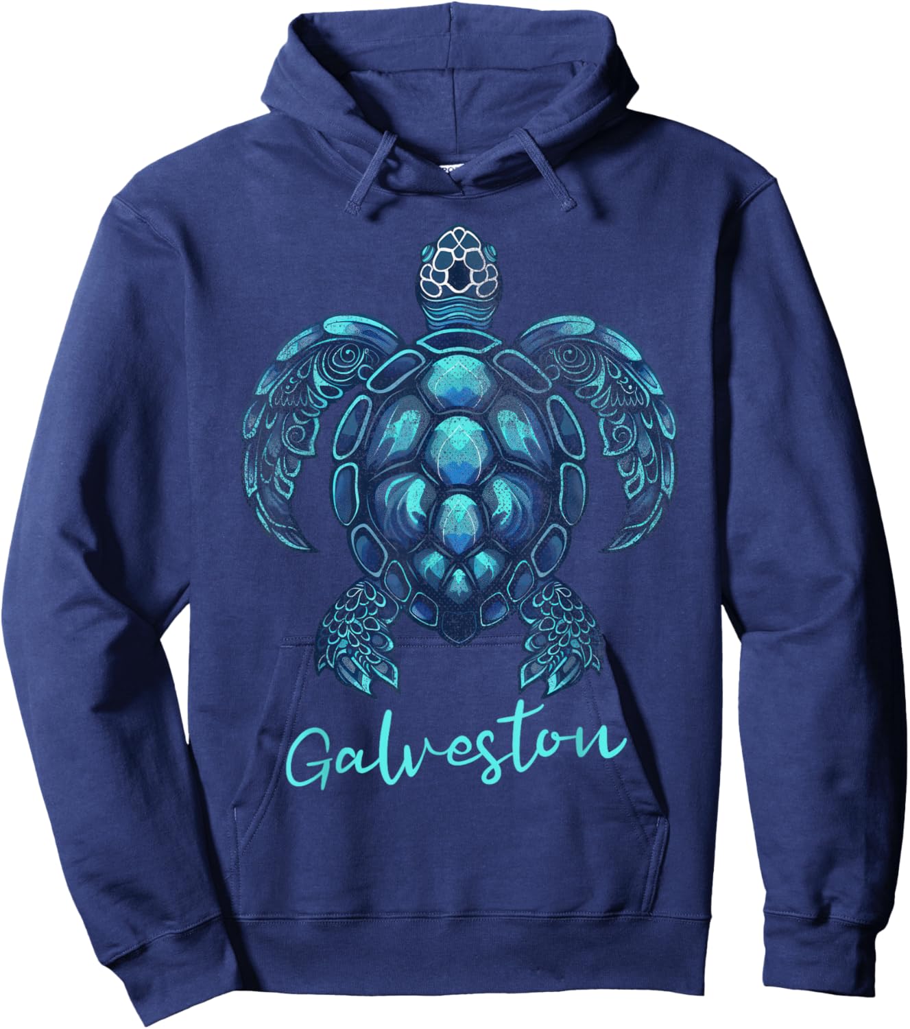 Galveston Texas TX | Water Turtle Hoodie - Hoodie | Navy
