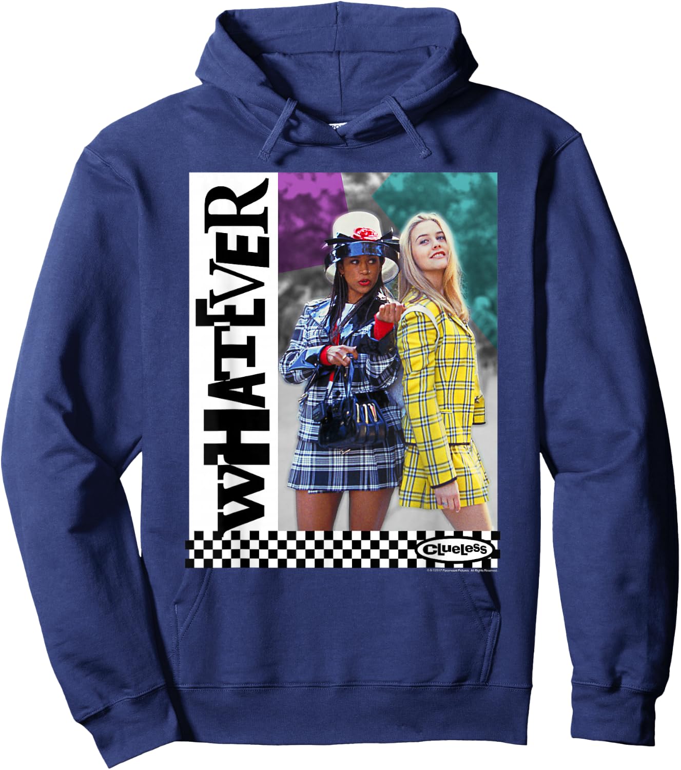 Clueless Whatever Checker Hoodie - Hoodie | Navy