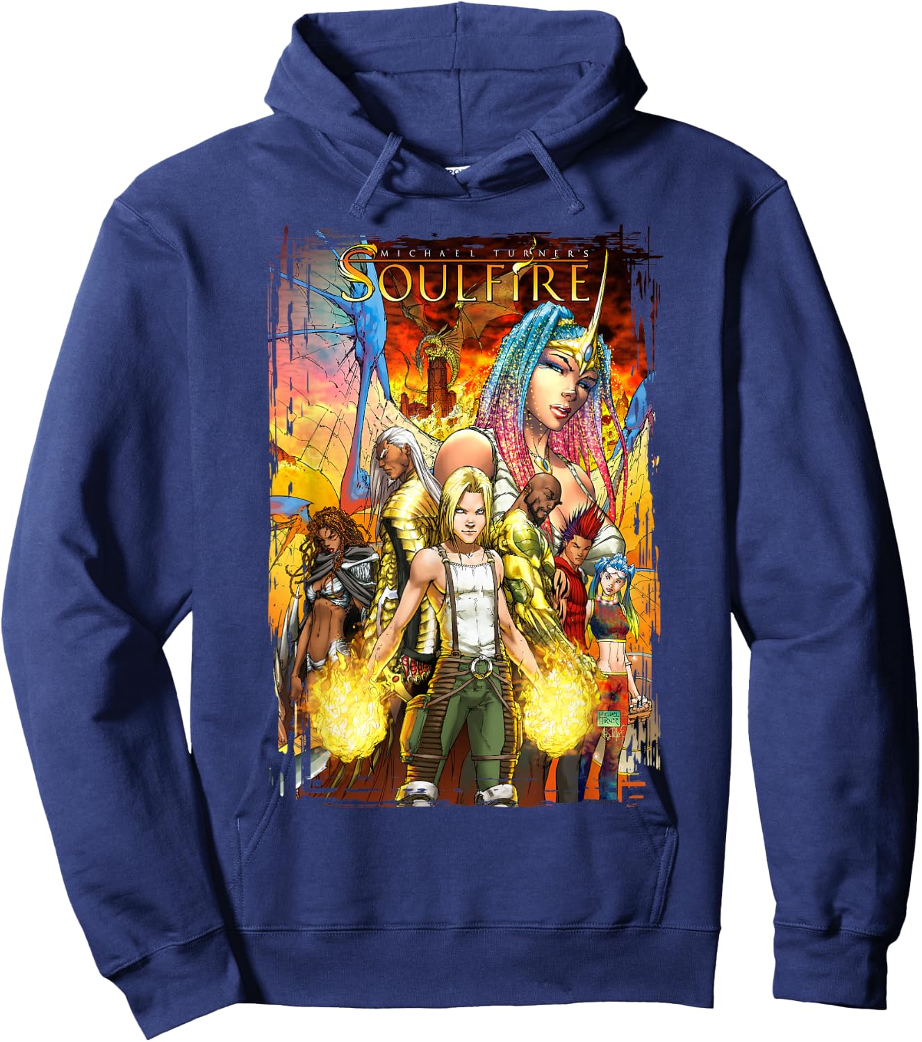 Michael Turner's Soulfire Characters Poster Hoodie - Hoodie | Navy