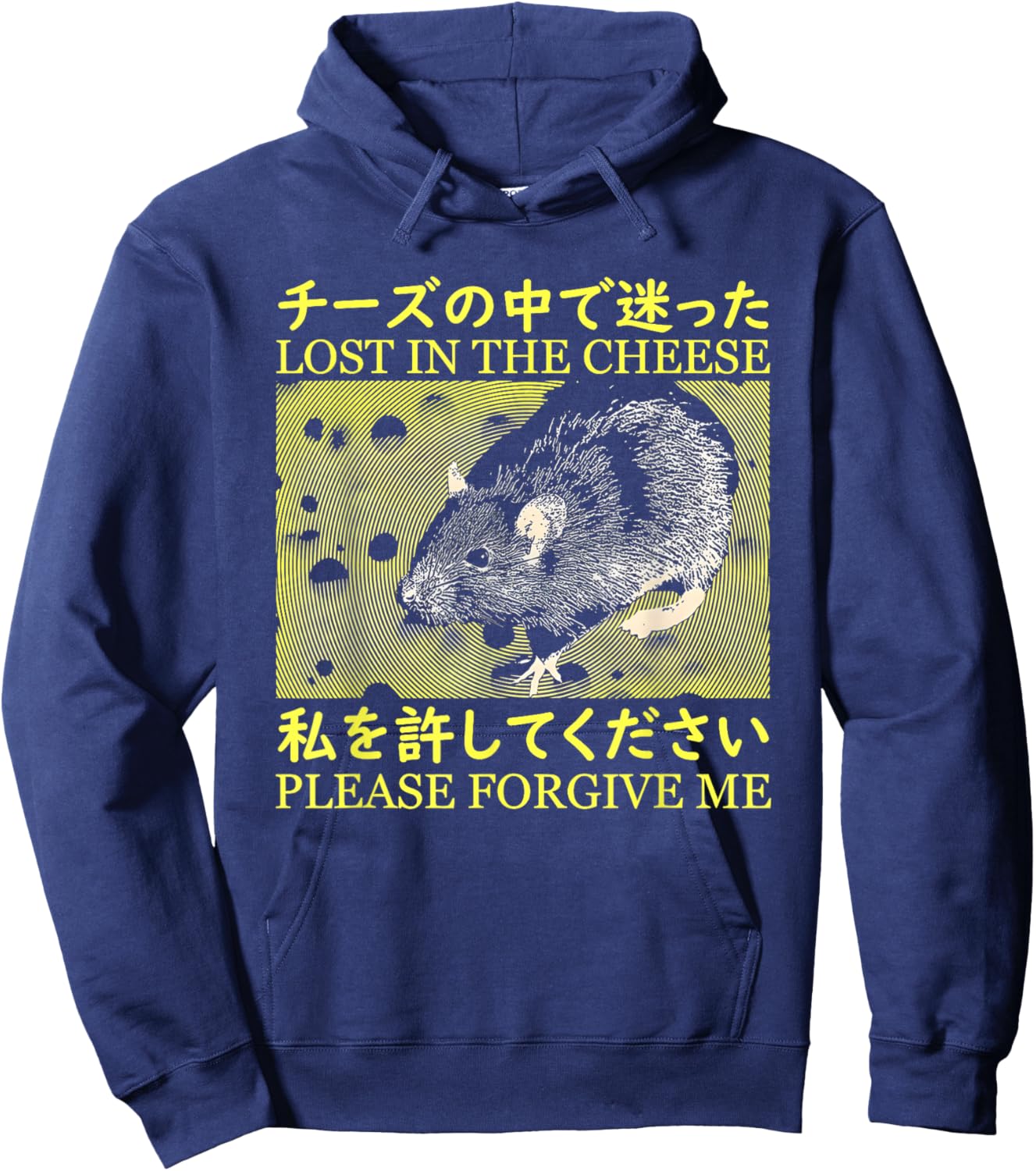 Nice Lost In The Cheese Please Forgive Me Hoodie - Hoodie | Navy