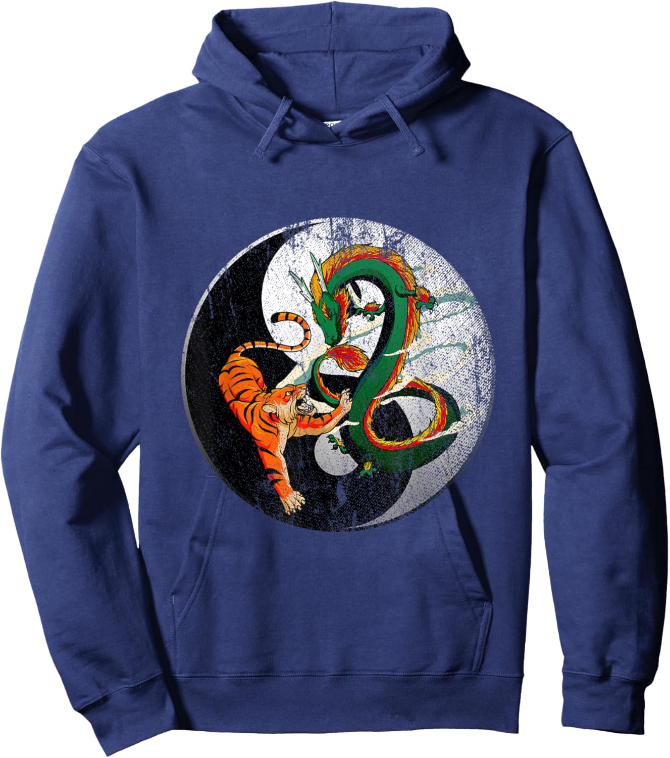 Dragon Yin Yang Tiger Hoodie - Hoodie | Navy