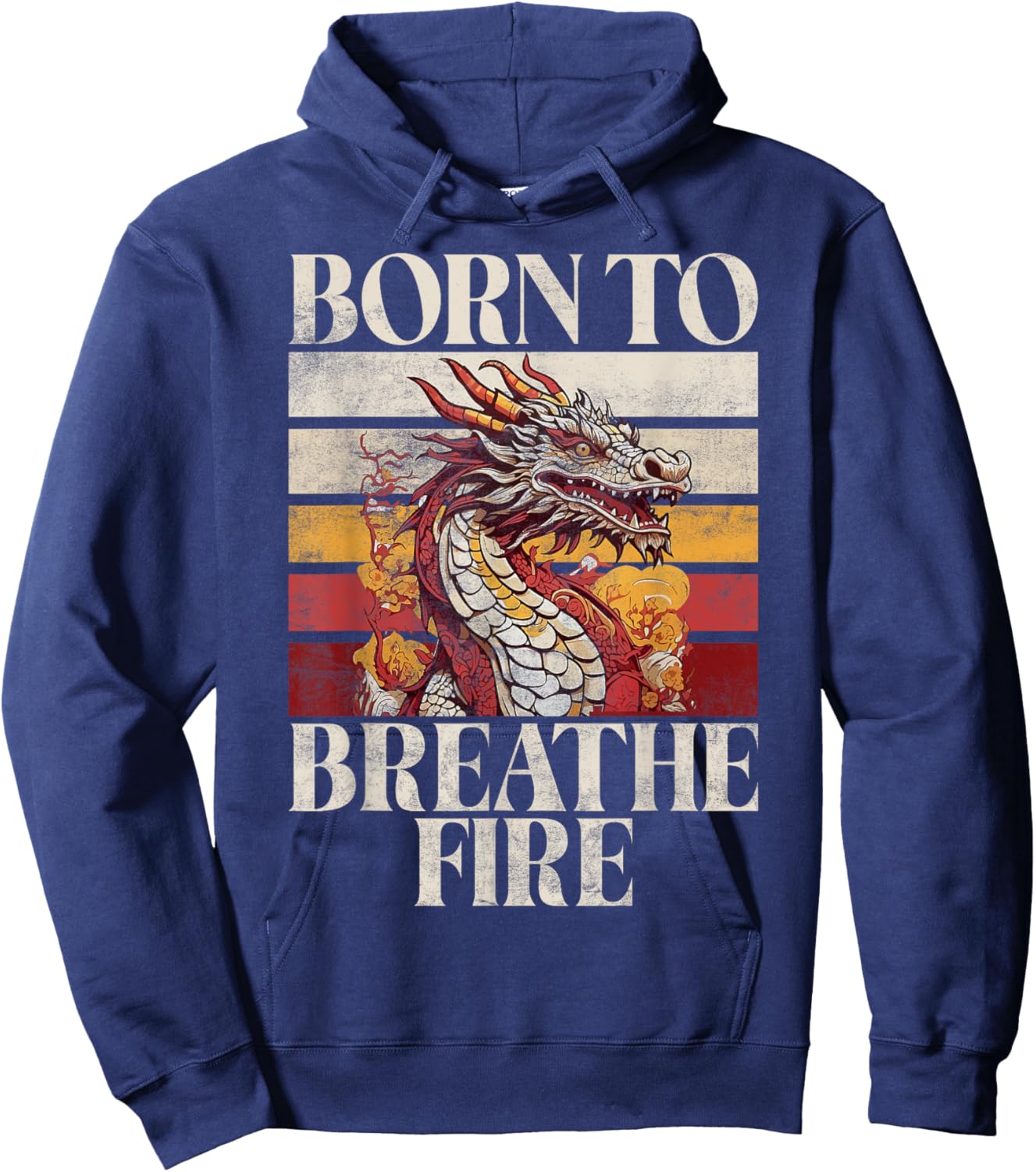 Born to Breath Fire Dragon Hoodie - Hoodie | Navy