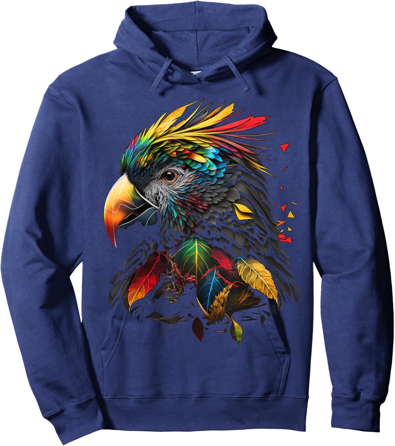 Parrot Colourful Polygon Animal Print Art Small Hoodie - Hoodie | Navy