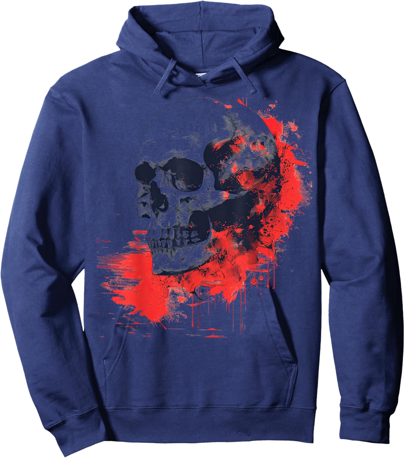 Halloween Maroon and Ebony Splatter Hoodie - Hoodie | Navy