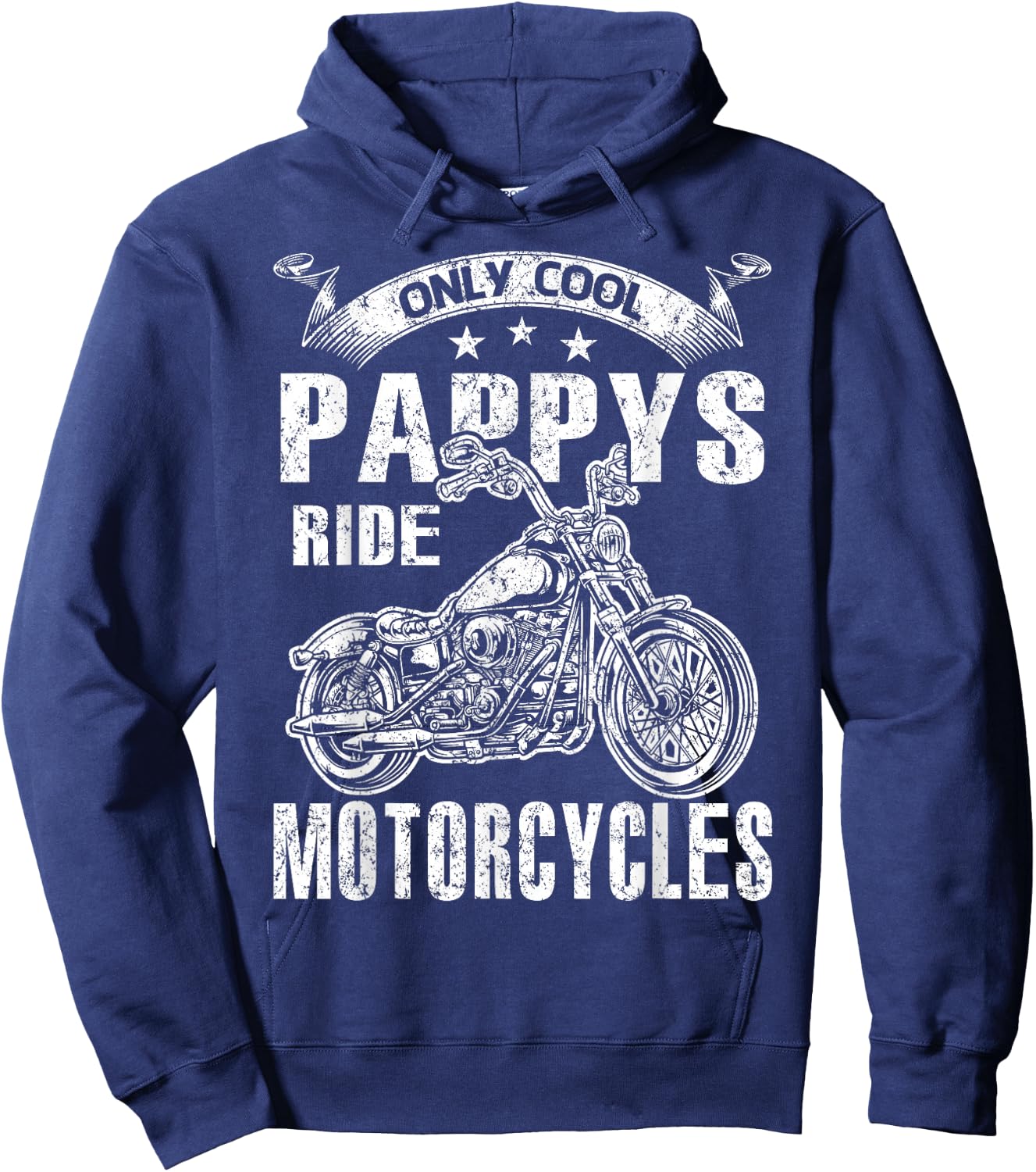 Only Cool Pappys Rides Motorcycles Hoodie - Hoodie | Navy