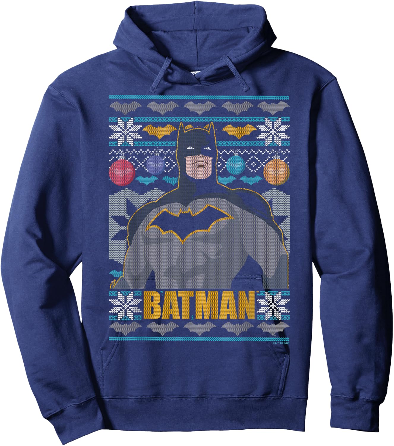 DC Comics Christmas Batman Ugly Sweater Hoodie - Hoodie | Navy