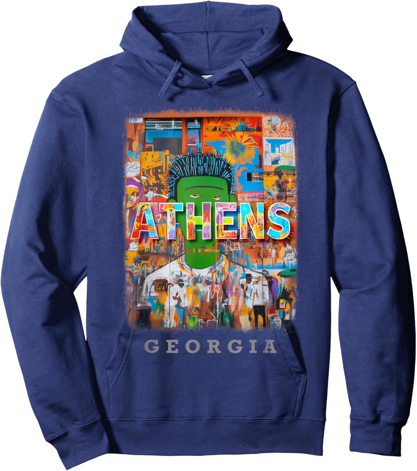Athens Georgia GA Music and Art SD146 Hoodie - Hoodie | Navy