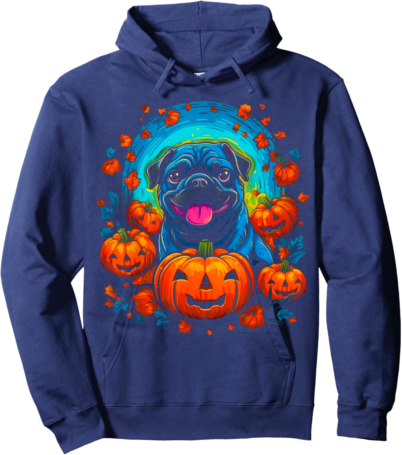 Pug Dog Halloween Hoodie - Hoodie | Navy