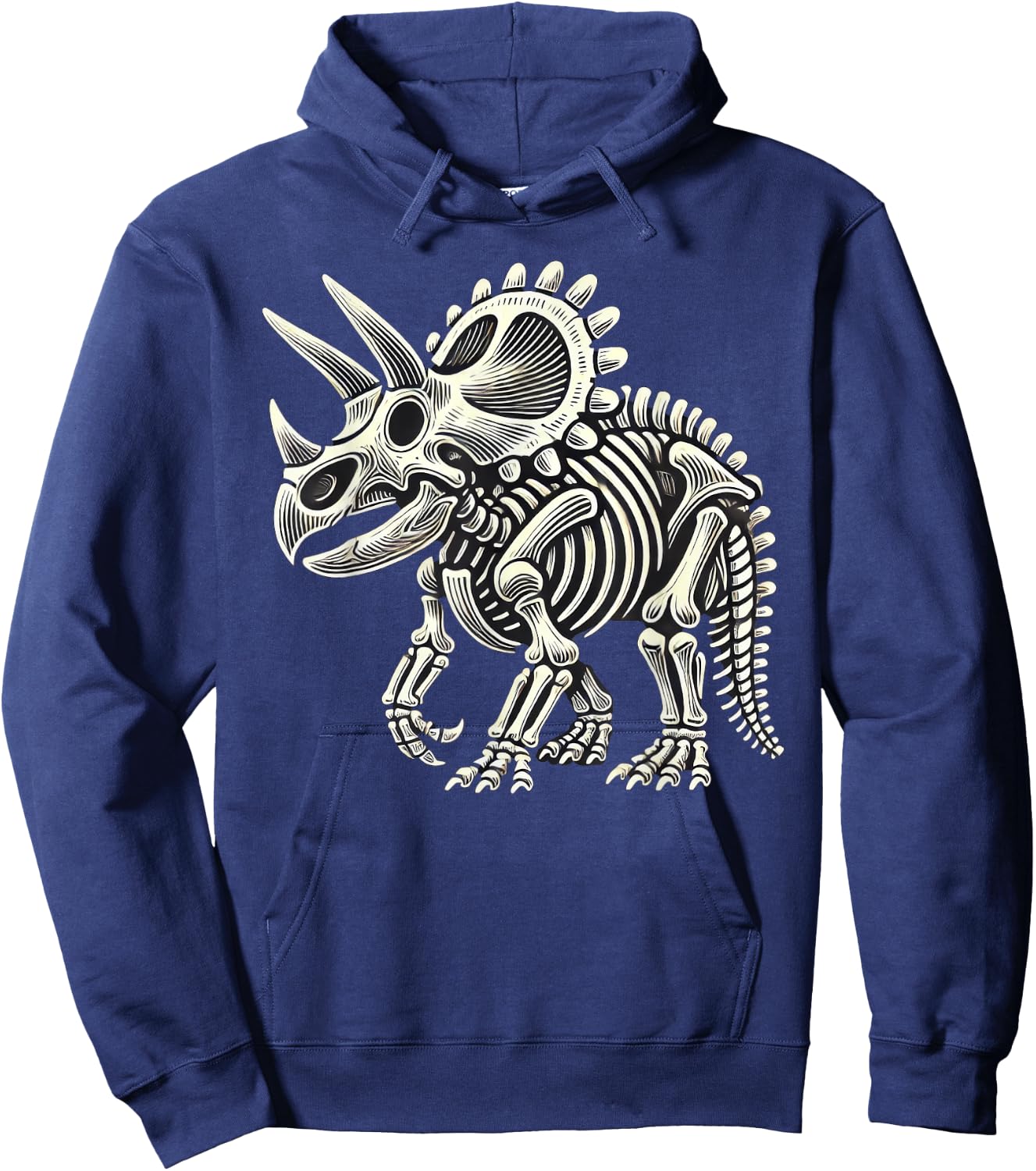 Triceratops Dinosaur Skeleton Halloween Hoodie - Hoodie | Navy