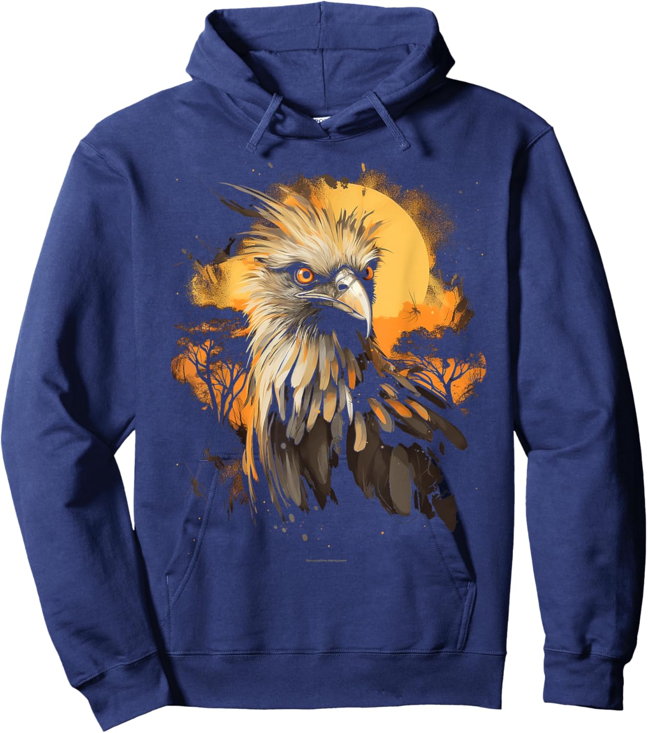 Secretary Bird African Animal Gift Safari Hoodie - Hoodie | Navy
