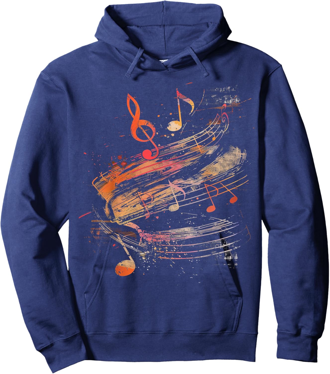 Musical Notes Graffiti Hoodie - Hoodie | Navy