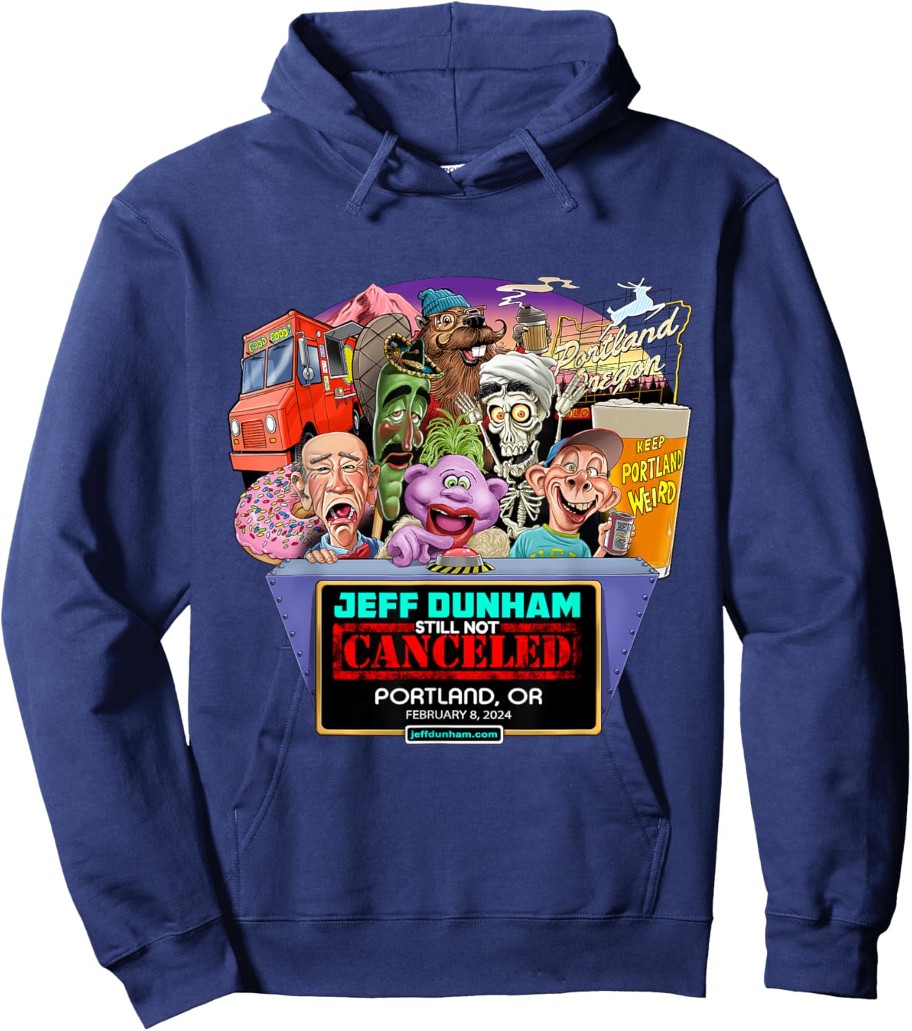 Jeff Dunham Portland, OR (2024) Hoodie - Hoodie | Navy