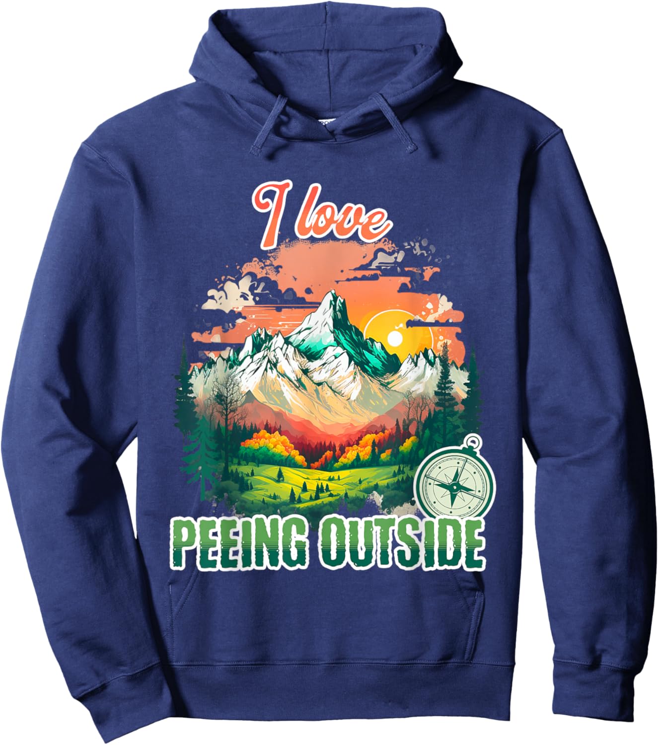 I love Peeing Outside Hiking Outdoor Mountain Hoodie - Hoodie | Navy