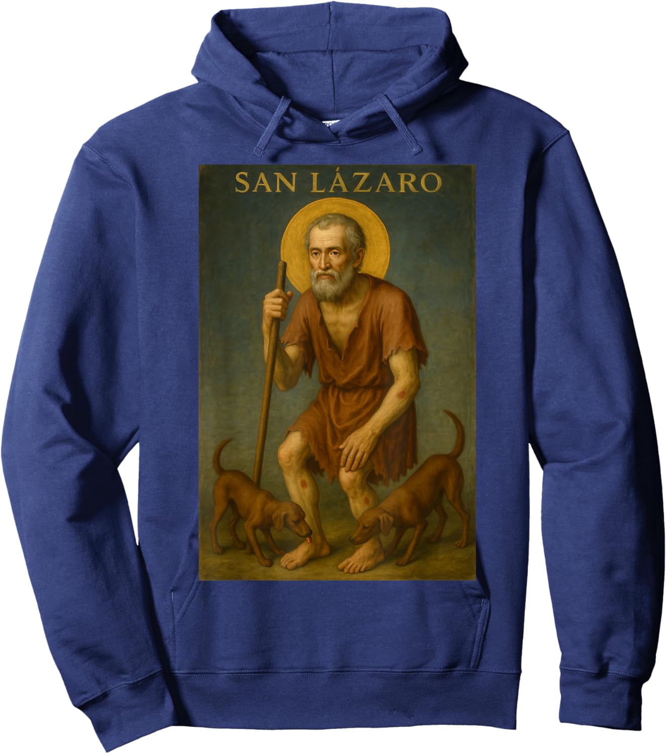 San Lazaro Santeria babalu Aye with dogs Hoodie - Hoodie | Navy