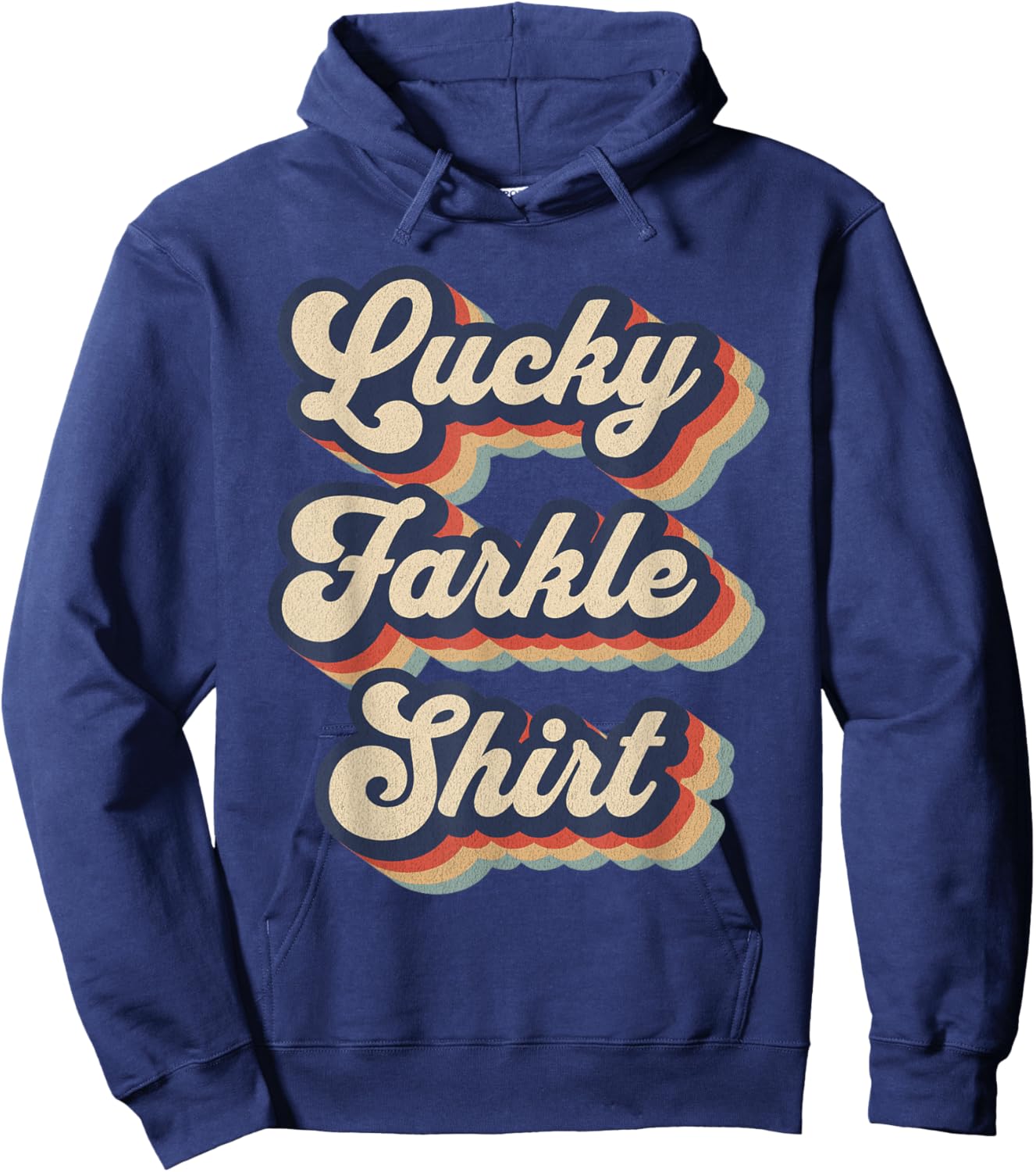 Lucky Farkle Shirt Vintage Farkle Dice Game Hoodie - Hoodie | Navy