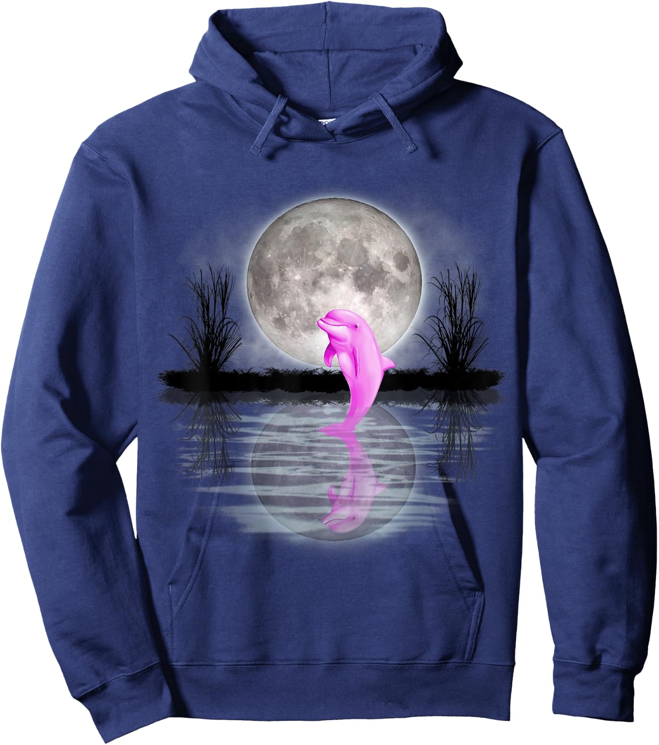 Save the Dolphin Pink Dolphin Gift Girls Women Hoodie - Hoodie | Navy