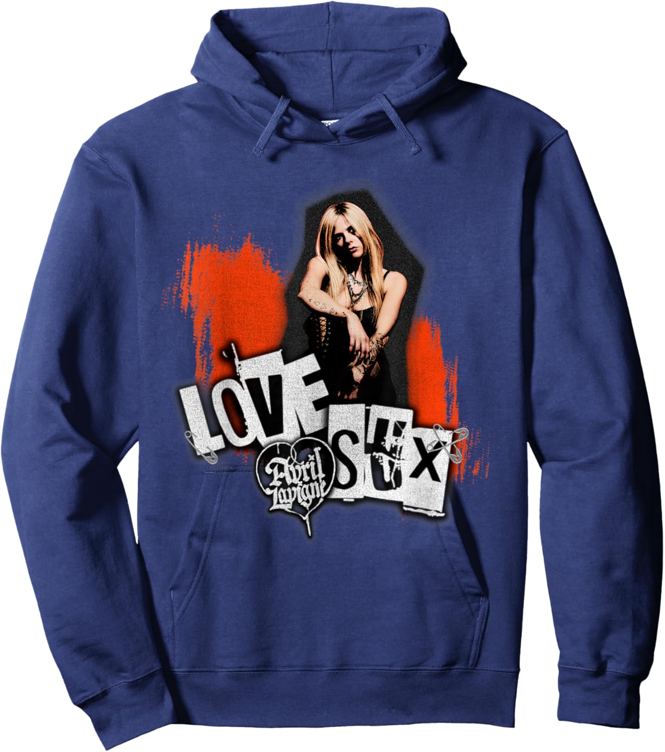 Official Avril Lavigne Love Sux Photo Hoodie - Hoodie | Navy