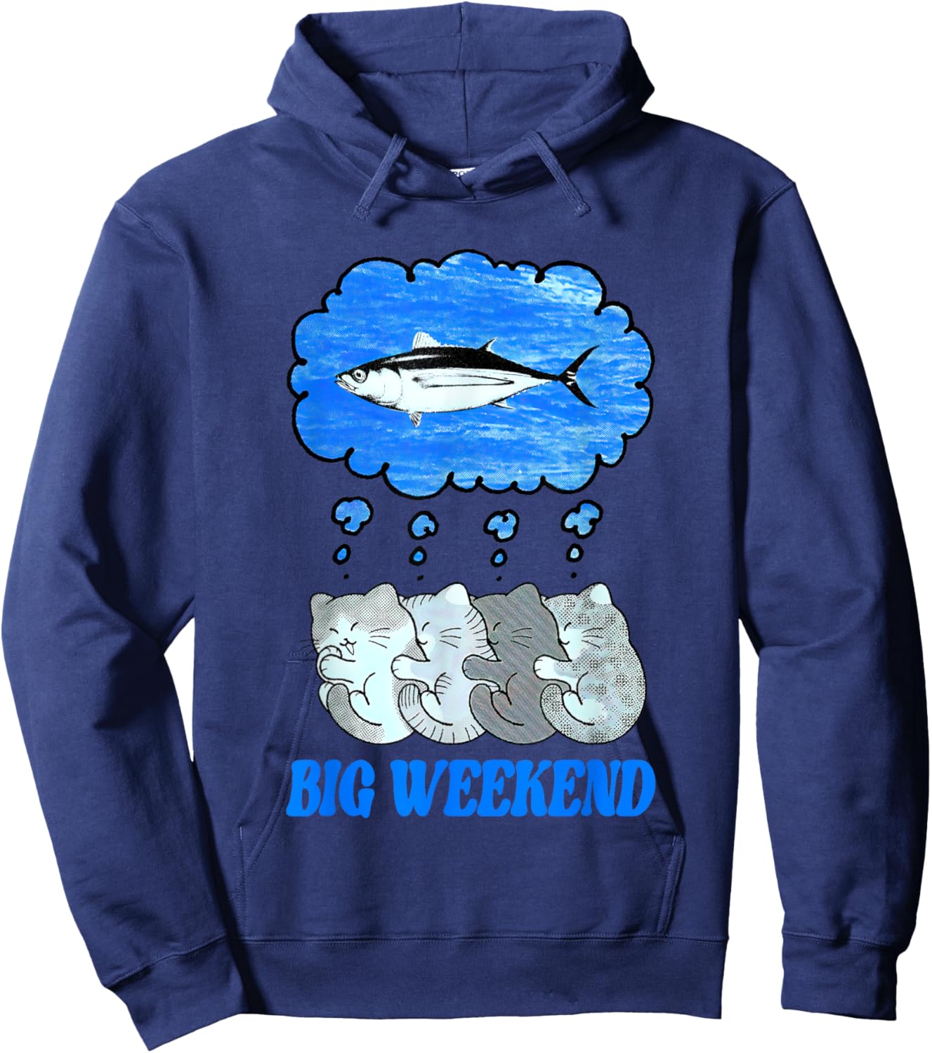 Paperbeatsscissors Big Weekend Cats Dreaming Hoodie - Hoodie | Navy