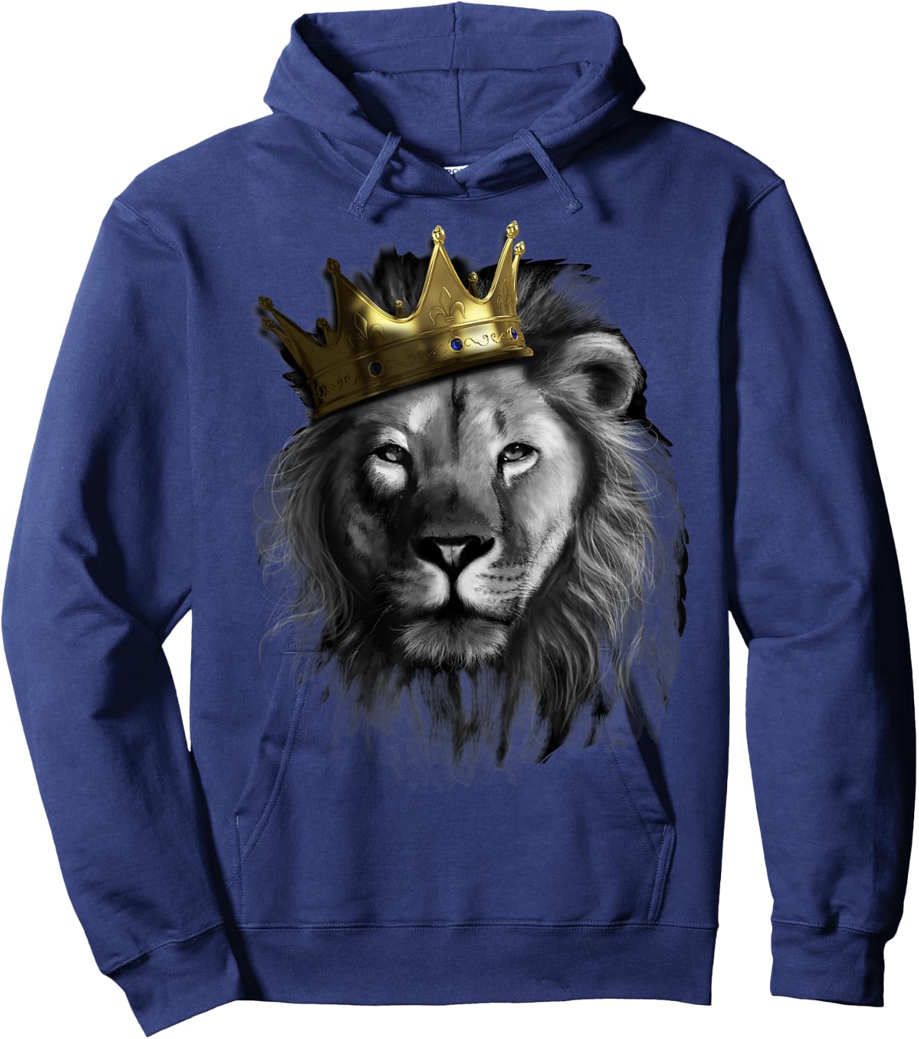 King Lion With Crown Street Art Hoodie - Hoodie | Navy