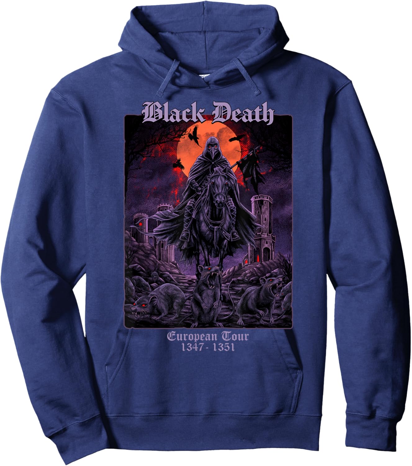 Black Death European Tour Medieval History Hoodie - Hoodie | Navy