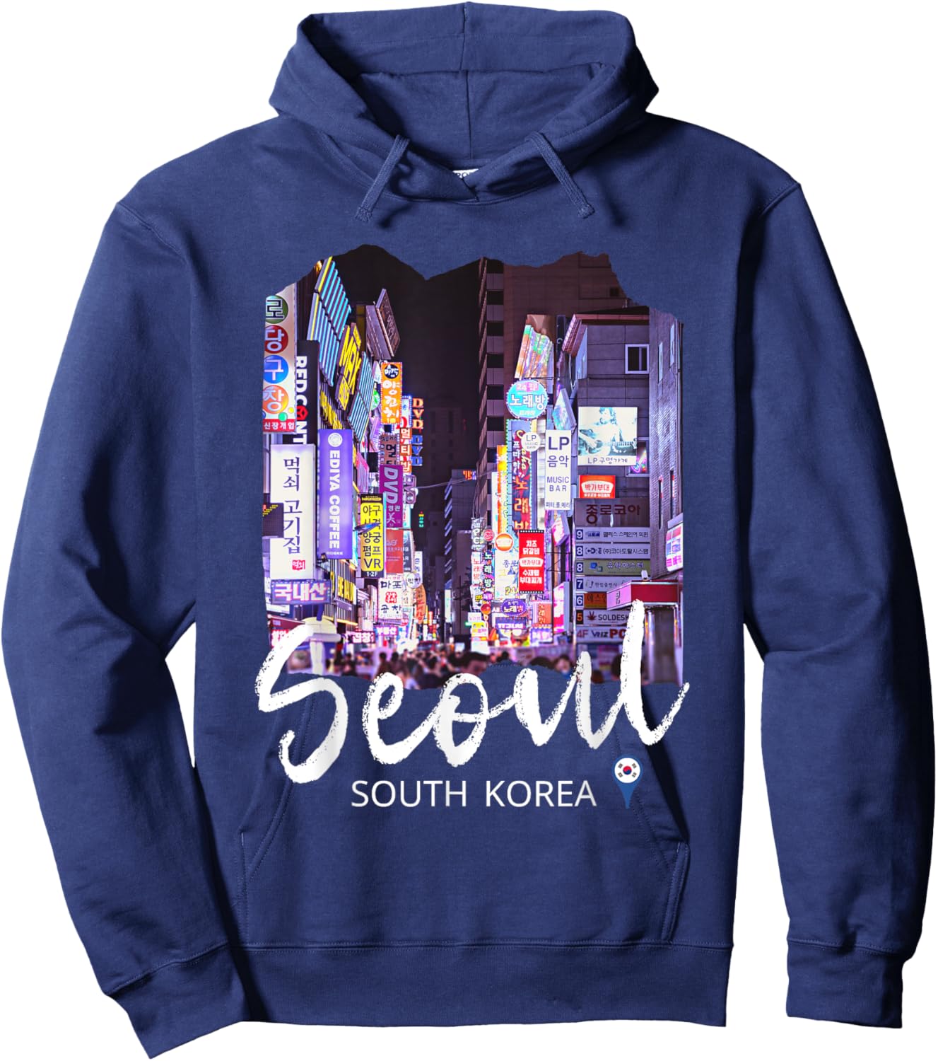 Seoul Souvenir / Seoul South Korea Hoodie - Hoodie | Navy
