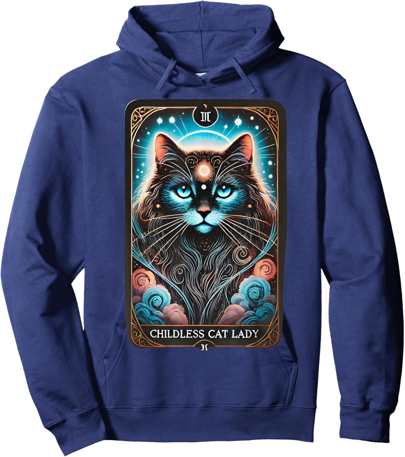 Childless Cat Lady Tarot Card Hoodie - Hoodie | Navy