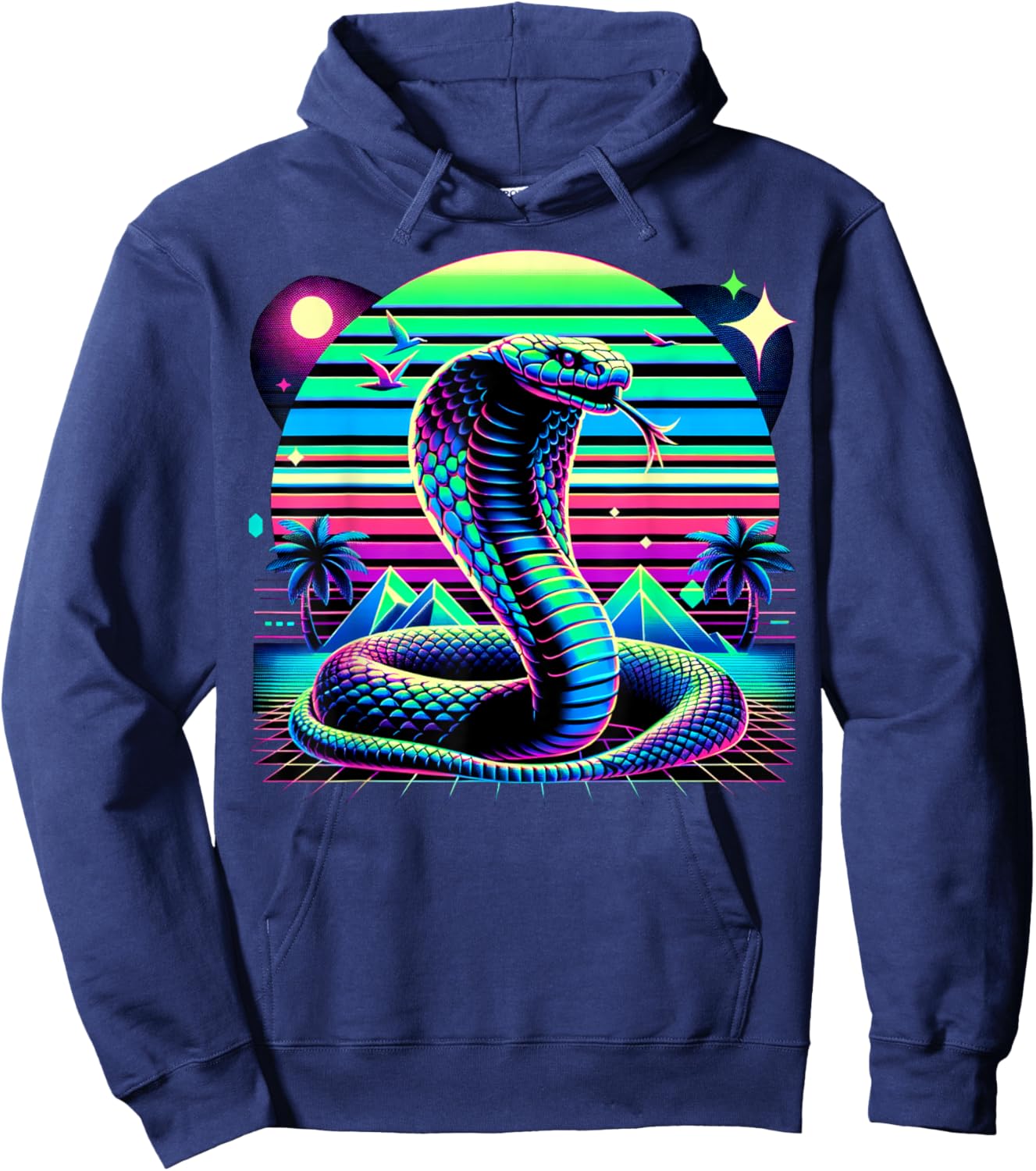 and Kids Vintage Retro King Cobra Lover Hoodie - Hoodie | Navy